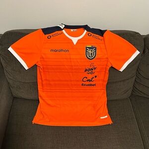 Marathon Authentic Ecuador National Team Pre-Match Orange Jersey Men’s Sz: L
